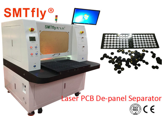 নিরাপদ সেন্সর সহ 100mm/S 0.6mm ইলেকট্রনিক লেজার PCB Depanelizer মেশিন